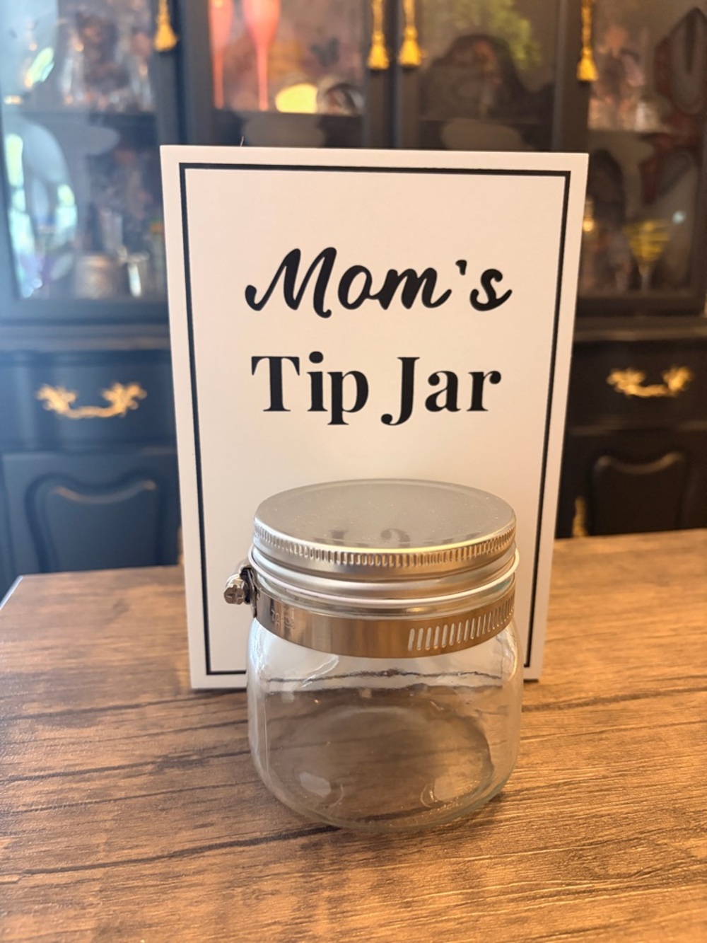 "Mom's Tip Jar" Hanging glass Jar - Picture 8 of 10